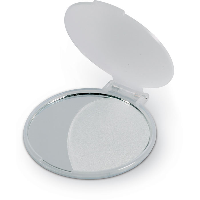 Miroir publicitaire - Mirate blanc transparent
